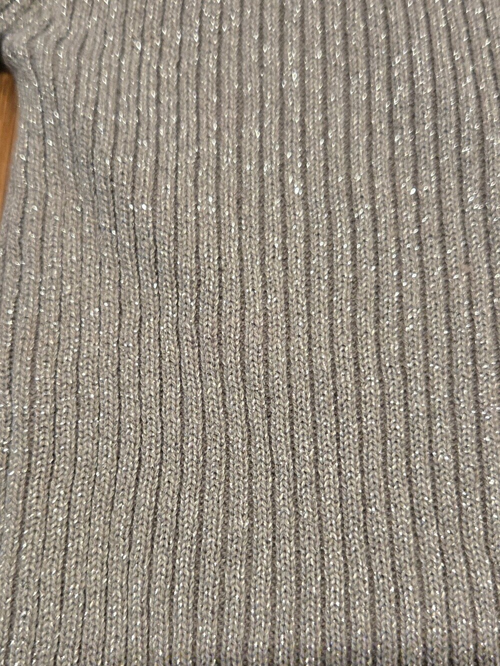 Style & Co Silver-Gray Ribbed Button Cardigan Sweater With Sparkles - Picture 4 of 8